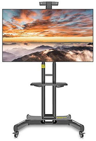 TV-Ständer TV-Ständer Mobil Für Die Meisten 32-60 Zoll / 32-65 Zoll / 50-80 Zoll Bildschirm Universal-TV-Wagen Mit Rollenden Rädern Und Mit Tablett, TV-Bodenständer Monitor-Displayhalter (Größe: 50-80