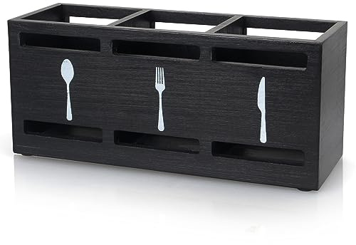 Wooden Silverware Caddy for Party Cutlery Utensil Holder Organizer Counter