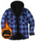Iris Sprite Chemise à carreaux pour hommes avec poches chemise à carreaux décontractée veste à carreaux à capuche pour hommes (Bleu, M)