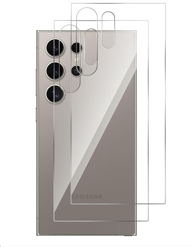 GIOPUEY Rückseite Folie Kompatibel mit Samsung Galaxy S24 Ultra, Hochwertige Materialien Dünn Weiches TPU Samsung Galaxy S24 Ultra Rückseite Schutzfolie - Clear [2 Stück]