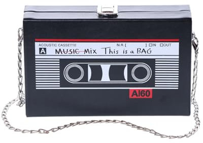 Kawaii-Story LB-6106 Walkman Radio Form schwarz Scherz lustig Party Feier Damen Tasche 19x12x5cm Pu