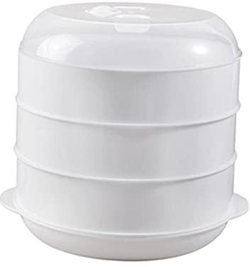 YWJLQH Efficient Microwave Steamer for Cooking, three layer