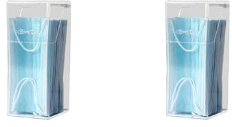 LIGSLN Aufbewahrungsbox für Masken, Make-up, Organizer, transparent, staubdicht, Kosmetik-Aufbewahrungsbox, 2er-Set