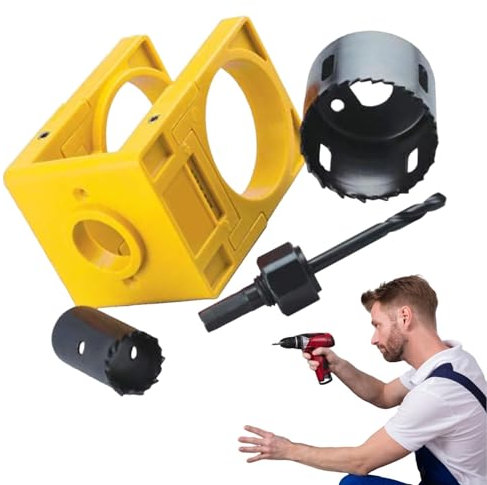 Kit de perçage de trous de porte – Jeu de scies cloche pour serrure de bouton de porte – Outil de perçage de trous de porte en acier au carbone, outils manuels, outils d'installation de porte pour por