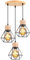 TOKIUS Suspension Luminaire Vintage Industrielle Lustre Abat-jour en Métal et Bois Ø160mm Plafonnier E27 avec Bois Rétro Pour Salon Cuisine Chambre (Bois- Base ronde)