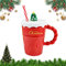 ADERTOS Weihnachtstasse Keramik 400ml Weihnachtsbecher Rote Weihnachts Kaffeebecher Porzellan Milchbecher Weihnachten Becher mit Deckel Strohhalm Tee Tasse für Kaffee Milch Xmas Geburtstagsgeschenke