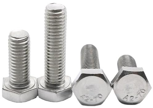 Bulloni a testa esagonale M3 da 0,5 x 10 mm, attacco esagonale esterno, in acciaio inox 18-8 (304), filettatura completa, 30 pezzi