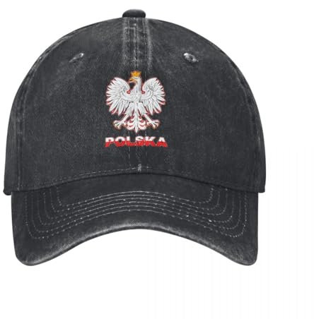 Polen Polska Polnisches Wappen Weißer Adler Baseballmützen für Distressed Denim Washed Snapback Cap Laufen Golf Geschenk Hüte Kappe
