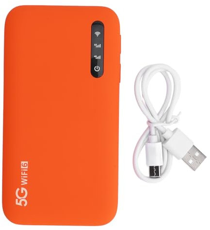 Hotspot Mobile 5G WiFi6, Router 5G con Slot per Scheda SIM, Modem con Copertura Internazionale, Dispositivi Internet Portatili per Viaggi, Supporto 16 Utenti, Batteria da 6100 MAh