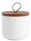 YYW Ceramic Food Storage Jar, Storage Jars with Airtight Sealed Wooden Lids, Tea Coffee Sugar Canisters, Kitchen Jars for Candy Cookies Bath Salt(White,260ml/9 oz)
