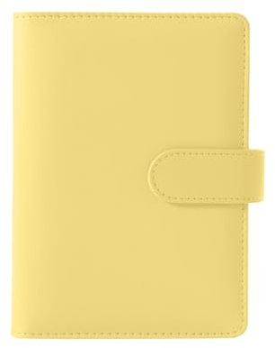XDGBGFN A5 Ringbuch 6 Schloss PU Leder Einband Nachfüllbar Budget Ordner A5 für Reise Arbeit und Organizer (Gelb)