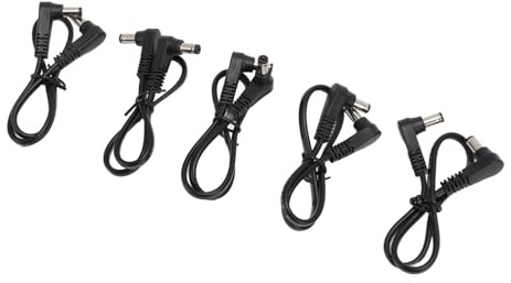 5PCS Right Angle 90 Degree DC Male to Male Power Cable for LED Lights, Security Camera, with Easy Cable Management, Organization