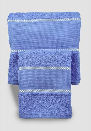 MAGIE DI CASA Handtuch-Set aus Frottee Ricama Tu mit Aida-Stoff zum Besticken Kreuzstich 1+1 Gesicht und Gästehandtuch Baumwolle 100% Made in Italy (AVIO)