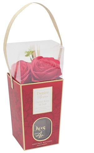 Lesser & Pavey Desire Aroma Velvet Rose & Oud Red Bouquet 200ml Reed Diffuser For Home Fragrance | Air Freshener Aromatherapy Diffuser For Stress Relief | Diffusers For Home Gift For Women & Men