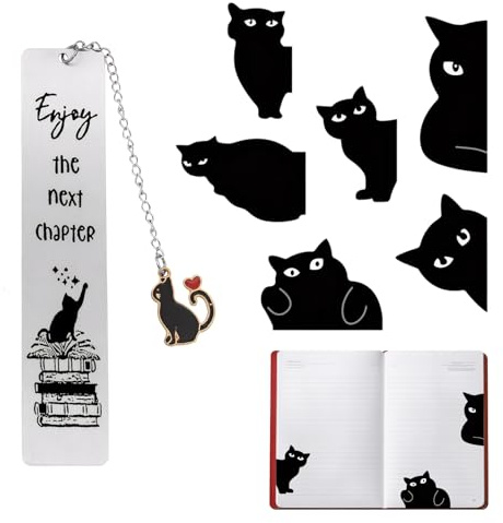 Metall Lesezeichen 2 Stück Katzen Lesezeichen, 6 Stück Magnetische Lesezeichen Niedliche Katzen, Kinder Magnetlesezeichen, Buch Lesezeichen für Kinder Studenten Lehrer Buchliebhaber Schule Büro