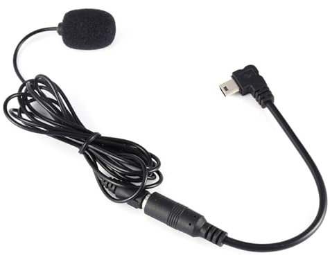 Delaman Microfono a clip per minimicrofono con cavo adattatore da 3,5 mm per Hero4, Hero3 e Hero3+, microfono esterno portatile per registrazione video, nero