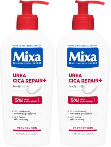 Mixa Expert Peau Sensible - Lait Cica Réparation - Réparation Effet Longue Durée - Peaux Sèches et Rugueuses - Hypoallergénique - 400 ml