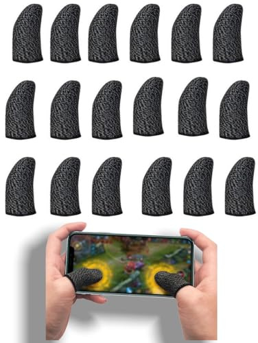 FUVBNQGT 20 Stück Gaming Finger Sleeves, Karbonfaser Gaming Fingerhüllen, Mobile Thumb Sleeve Anti Schweiß Fingerlinge Gaming, Für Jedes Spiel Und Mobilgerät