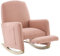 SUPPNEED Teddy Stoff Schaukelstuhl Schaukelsessel mit Fußstütze, Superweicher Sessel Wohnzimmer, Stillsessel Babyzimmer, Lesesessel Bequem für Schlafzimmer, Balkon, Kinderzimmer