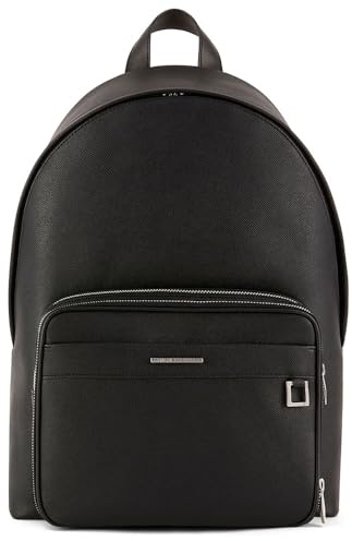 Armani Exchange New York, Sustainable, Logo Plate, Double Zip Backpack