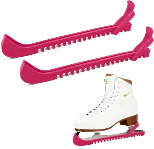 Feruchun 1 Paar Kufenschoner Schlittschuhe,Verstellbarer Schlittschuhschutz für Eiskunstlauf Eishockey,Schlittschuh Schoner für Erwachsene Kinder (Rosa)