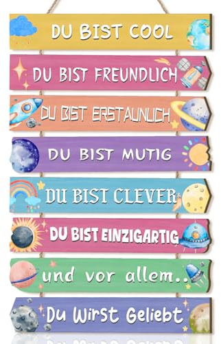 Celestdeco Weltraum Raketen 8er Haengeschilder Kinderzimmer Motivation Deko