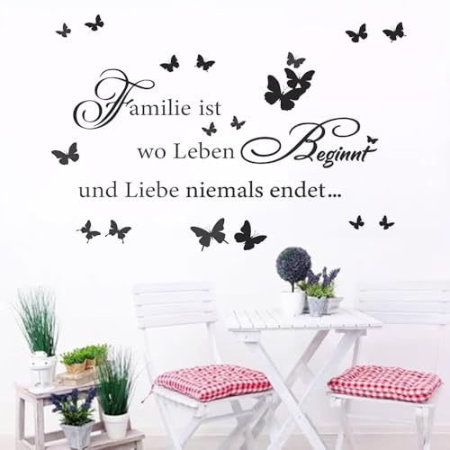 SSyang Wandtattoo Wohnzimmer, Familie Wandtattoo, Schlafzimmer Wandtattoos Sprüche, Wandsticker Wohnzimmer Modern, für Schlafzimmer und Wohnzimmer Wanddekoration