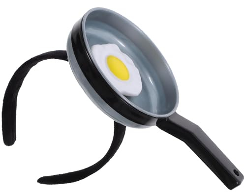 KJHBV Frying Pan Headband with Lifelike Fried Egg Decoration for Festival Cosplay and Dress Up Events Funny Hair Hoop