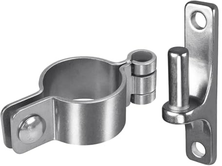 ZGUZMCMK 2 Stück Torbänder Scharnier Wandmontage Zaun Torband Edelstahl Torpfosten Kettenglied Zaun Zubehör Rostfrei Montage für Zaunanlagen Landwirtsch, 41mm