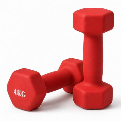 Relaxdays Hanteln 2er Set, Gusseisen, kg, beschichtet, rutschfest, Farbe | Aerobichanteln, Home Workout, Kurzhantel