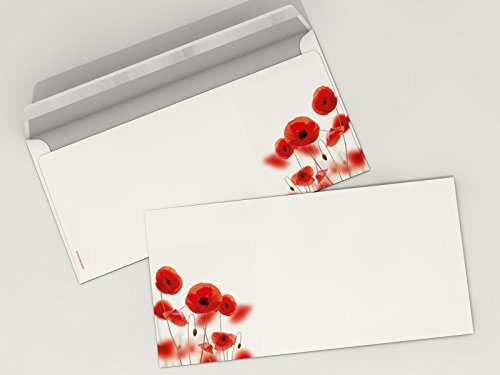 Stück Briefumschläge Mohn 80 g/qm 10 Stück