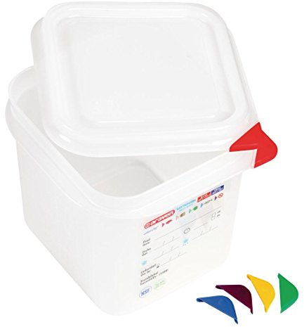 Araven Food Container 2.6Ltr 2.6 litre (1/6 GN) 150(H) x 176(W) x 162(D)mm. Pack quantity: 4