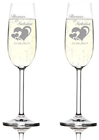 polar-effekt 2 Sektgläser mit Gravur zur Hochzeit Sektschalen als Geschenkidee für Braut und Bräutigam personalisiertes Champagnerglas zum Sektempfang