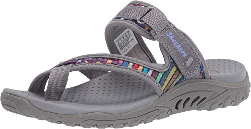 Skechers Damen Reggae Mad Swag Toe Thong Woven Sandal, GRAU, 37 EU