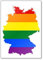 Klassischer Kühlschrankmagnet mit Deutschland-Karte mit LGBT-Flagge