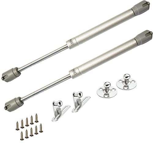 ZFYQ Gasdruckfeder 2 Stück Hydraulisch Pneumatische Küchenschrank Gasfeder Halterung, 60N/6kg Klappenbeschlag Türdämpfer Stoßdämpfer Gasdruckdämpfer, mit Schrauben Befestigungselementen