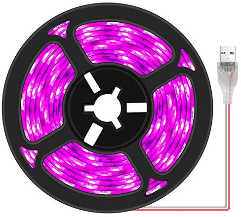 Uposao LED Plant Grow Light Strips IP65 Waterproof cuttable Strip USB Growing Lamp for Indoor Plants Succulents Hydroponics Greenhouse Gardening Flowers Veg Grow Light