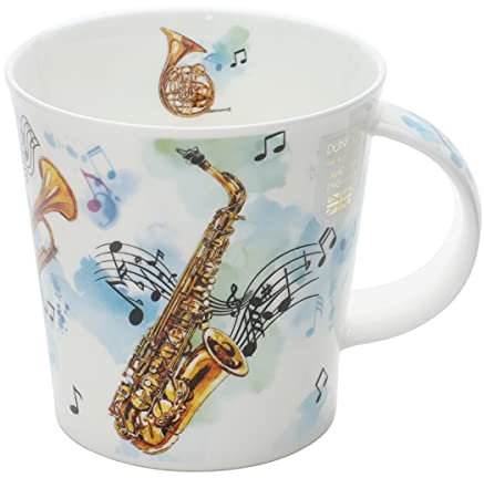 CA-MAKM-SA Tasse aus Knochenporzellan, Motiv: Saxophon, 0,48 l