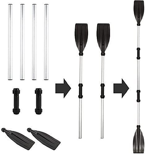 Doppelpaddel Verstellbar, 2 in 1 Kajak Paddel, Spleißbar Aluminium 203cm Stechpaddel, Ruder mit Rutschfesten Griffen, Super Leicht für Schlauchboot, Kanu, Kanadier Boot Ruderboot