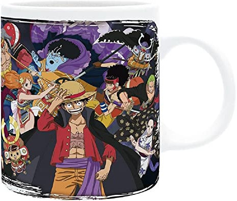 One Piece - Tasse - Luffy Ruffy - Kaffeebecher Wano Raid - Strohhut Bande - Logo - Mug - Geschenkbox, Mehrfarbig