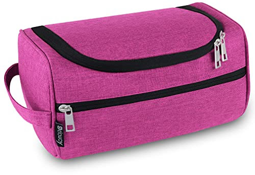 DELAWAY Kulturbeutel Herren & Damen [Design 2025] Kulturtasche zum Aufhängen Männer & Frauen - Waschtasche für Koffer und Handgepäck - Kosmetiktasche mit Kofferhalterung (Pink)