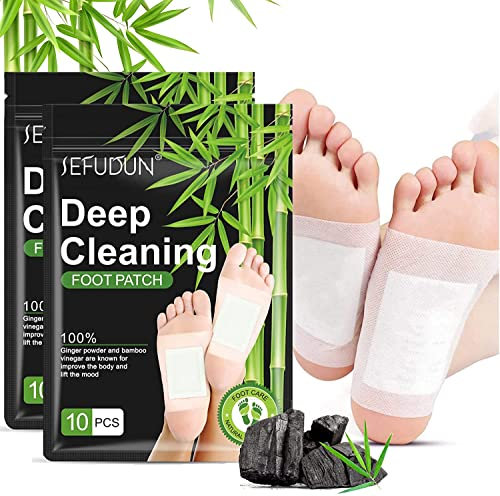 Detox Fußpflaster 20PCS für Stressabbau und Tiefschlaf, Detox Pflaste Natürliche Bambusessig Ginger Vital Pflaster, Original Entgiftung Fuß Pads