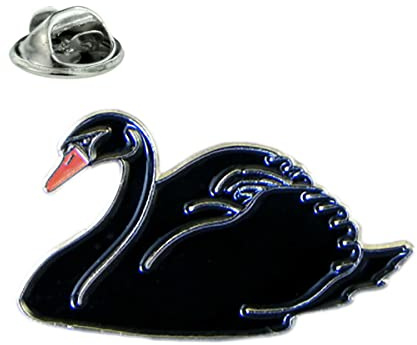 GBJUK Anstecknadel mit Schwanenvogel, Emaille, mit Schmetterlingsverschluss auf der Rückseite
