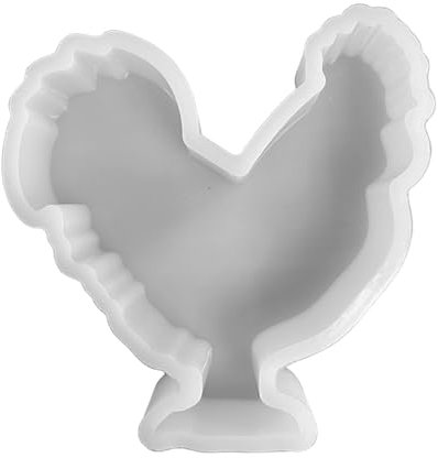 Silikonform mit Hahn-Frischemotiv, kleine Größe 7,6 cm breit x 8,3 cm lang x 2 cm tief | Lüftungsclip Huhn-Design für Freshie, Seife, Harz, Kerzen