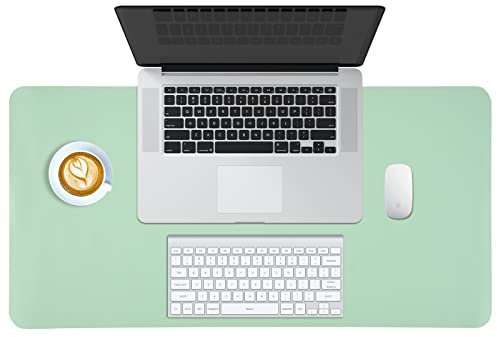 Mauspad, PINKCAT 80 x 40 cm Schreibtischunterlage großes Mauspad für Büro, wasserdichte, rutschfeste PU-Leder Mauspad für Tastatur, Laptop, Grün