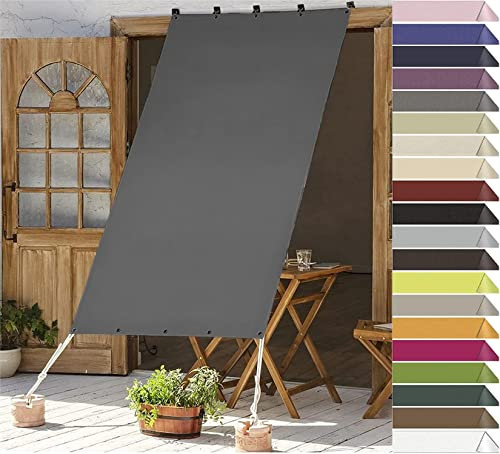 RYNS Sonnensegel für Gartenpavillon Sunset Deluxe 100x140cm Sonnenschutz UV Schutz Wasserabweisend Schattensegel Sonnensegel Rechter Winkel inkl Befestigungsseile Für Balkon Terrasse, Dunkelgrau