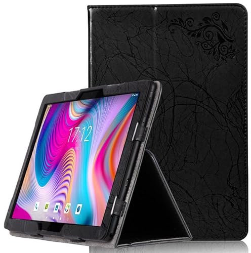 INSOLKIDON Compatibile con TCL 10 Tab Max 4G 10.36 INCH 9295G Tablet Custodia protettiva in pelle Cover con Funzione di Supporto, Auto Svegliati/Sonno,Cover Protezione in PU Pelle (Black)