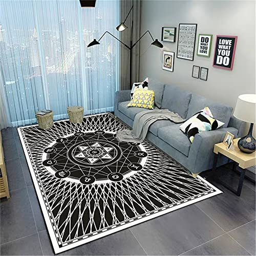 Xiaosua Teppich Mädchen Jugendzimmer Grau Wohnzimmerteppich Grau Geometrisches Kreismuster Schlafzimmer Mehrere Größen Antirutschmatte Teppich 40X60Cm Auslegware 1Ft 3.7''X1Ft 11.6''