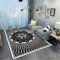 Xiaosua Teppich Mädchen Jugendzimmer Grau Wohnzimmerteppich Grau Geometrisches Kreismuster Schlafzimmer Mehrere Größen Antirutschmatte Teppich 40X60Cm Auslegware 1Ft 3.7''X1Ft 11.6''