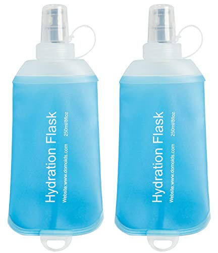 GYGYL - 2 botellas de agua suaves de 250 ml, de TPU, plegable, para correr, paquete de hidratación, senderismo, ciclismo, escalada